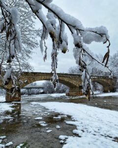 Зимний мост в Даховской